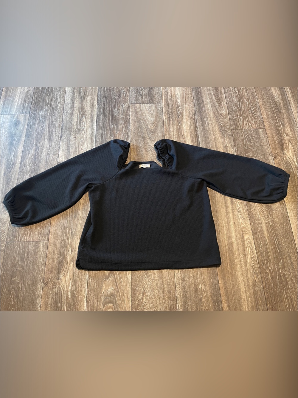 Madewell Black Puff-Sleeve Top size XL